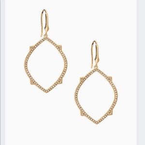 Brand New Stella & Dot Pave Open Chandeliers-Gold
